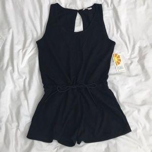Black summer beach cover up romper